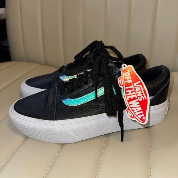 Vans Holo Sidestripe Old Skool Platform Shoes - Black / True White - Picture 2 of 6